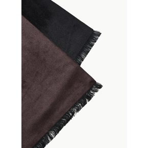 크리스타세야 26FW Silk & Wool Fringed Scarf, Black/Brown