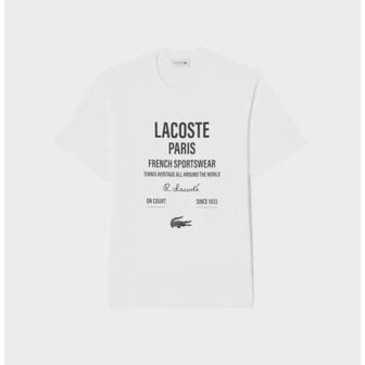 라코스테 [시흥점] 남성 레터링 그래픽 프린트 티셔츠 TH2692-55G