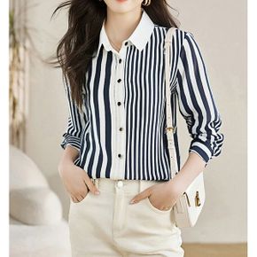 투톤스트라이프패턴 셔츠블라우스 685C63_P416589388