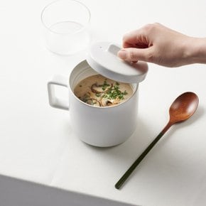 전자레인지용 1인 도자기 밥솥_650ml_화이트