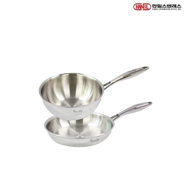 한일STS 베일리 통5중 스텐레스 IH 인덕션가능 후라이팬세트 2종A(후20+궁20)