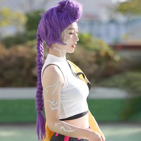 K-POP 걸그룹 아이돌 코스프레 가발 (퍼플 루미)