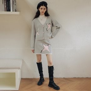 DD_Gray knit short skirt