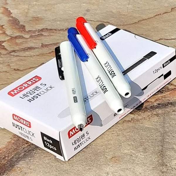 확대된 대표 모리스 JUSTCLICK 0.7mm 노크식 세필 네임펜 S 1다스
