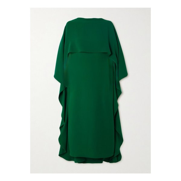 케이프 이펙트 실크 크레이프 미디 드레스 그린 1647597325187226
