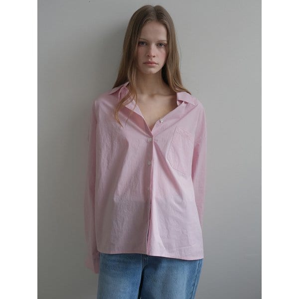 오버사이즈 포플린 셔츠(Pink)